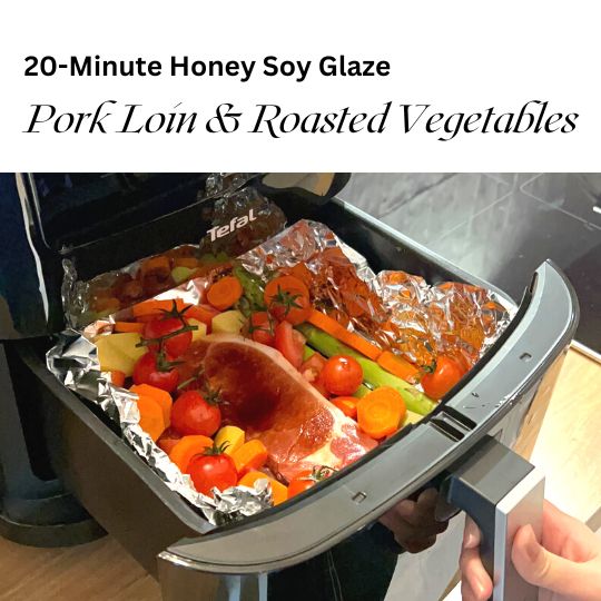 20-Minute Honey Soy Glaze Pork Loin and Roasted Vegetables
