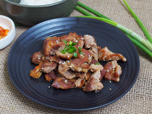 Bulgogi Pork Collar Stir Fry (Infused w Seasonal Asian Pear!)