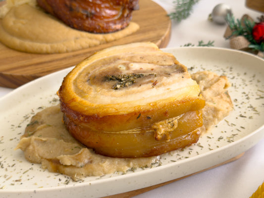 Traditional Porchetta Stuffed with Garlic, Rosemary & Thyme