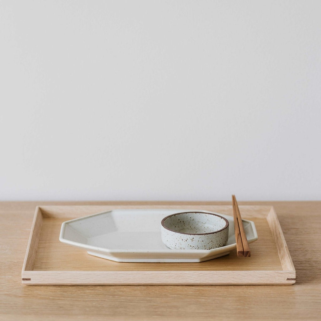 Speckled White Octagon Plate