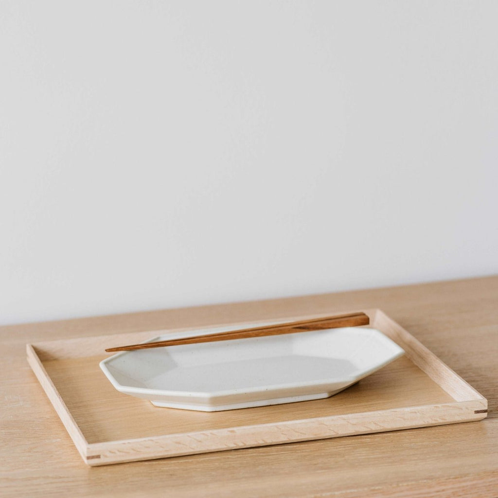 Speckled White Octagon Plate