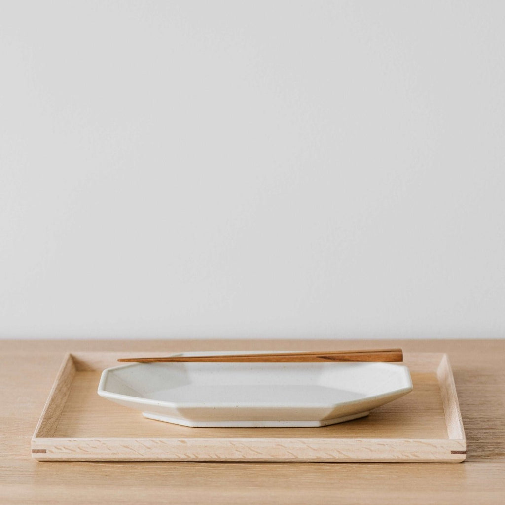 Speckled White Octagon Plate